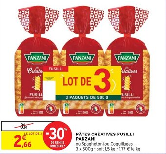 Intermarché Pâtes créatives fusilli PANZANI offre