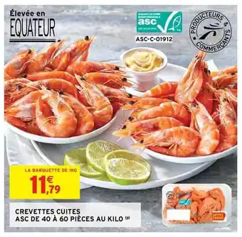 Intermarché Hyper Crevettes Cuites Asc De 40 à 60 Pièces Au Kilo offre