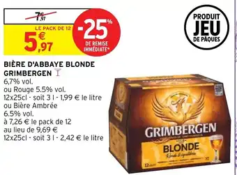 Intermarché Bière d'Abbaye Blonde Grimbergen offre