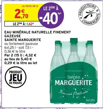 Intermarché Eau Minérale Naturelle Finement Gazeuse Sainte Marguerite offre