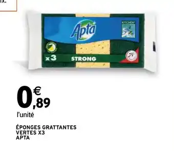 Intermarché Hyper Éponges Grattantes Vertes X3 Apta offre