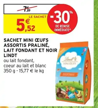 Sachet Mini Ćufs Assortis PralinĂ©, Lait Fondant et Noir Lindt