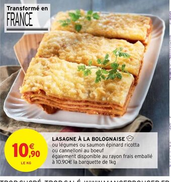 Intermarché Hyper Lasagne A La Bolognaise offre