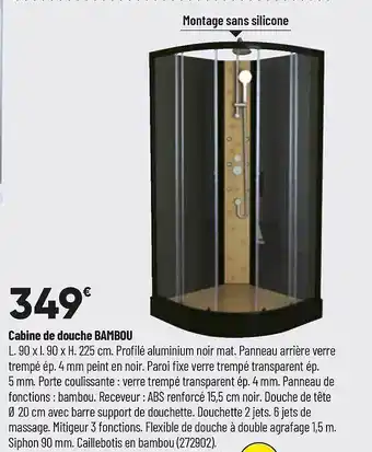 Bricorama Cabine De Douche Bambou offre