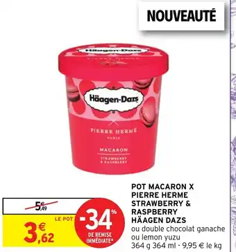 Intermarché Hyper Pot Macaron X Pierre Herme Strawberry & Raspberry Häagen Dazs offre