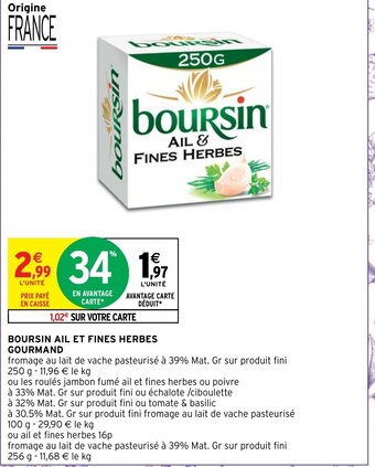 Intermarché Hyper Boursin Ail Et Fines Herbes Gourmand offre