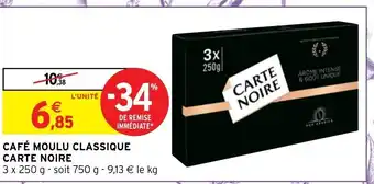 Intermarché Hyper Café Moulu Classique Carte Noire offre