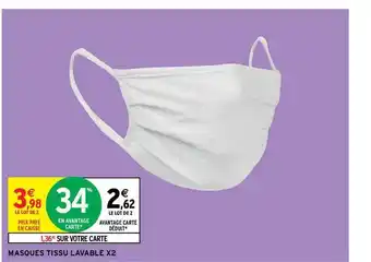 Intermarché Hyper Masques Tissu Lavable X2 offre