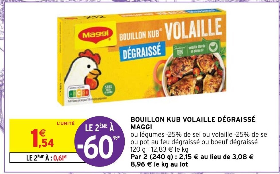 Promo Bouillon Kub Volaille Dégraissé Maggi chez Intermarché Hyper