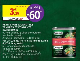 Petits Pois & Carottes Tendres Et Fondants Cassegrain