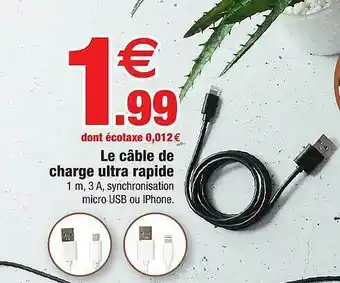 Bazarland Le Câble De Charge Ultra Rapide offre