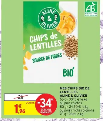 Mes Chips Bio de Lentilles Aline & Oliver