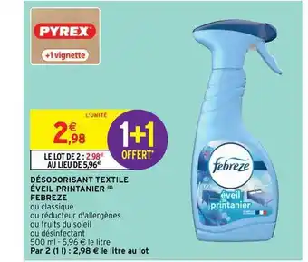 Intermarché Hyper Désodorisant Textile éveil Printanier Febreze offre
