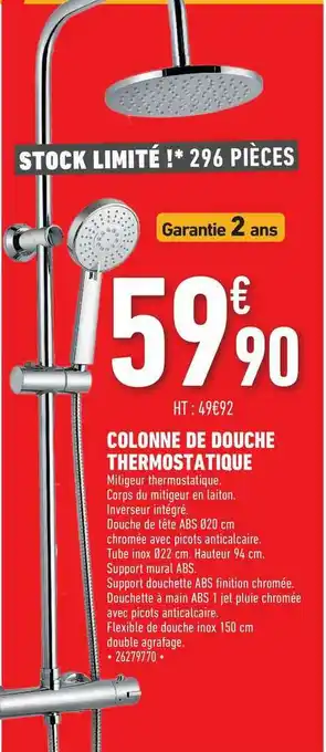 Brico Cash Colonne De Douche Thermostatique offre