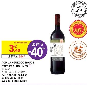 Intermarché Hyper AOP Languedoc Rouge Expert Club HVE3 offre