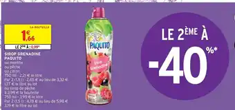 Intermarché Hyper Sirop Grenadine Paquito offre