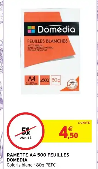 Intermarché Hyper Ramette A4 500 Feuilles Domedia offre