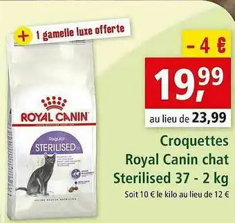 Maxi Zoo Croquettes Royal Canin Chat Sterilised 37 - 2 Kg offre