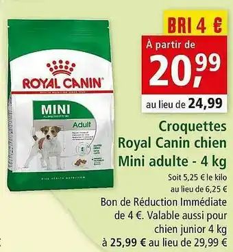 Maxi Zoo Croquettes Royal Canin Chien Mini Adulte - 4 Kg offre