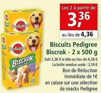 Maxi Zoo Biscuits Pedigree Biscrok - 2 X 500 G offre