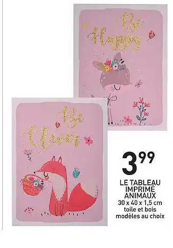 Tableau Imprimé Animaux