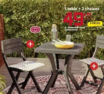Gifi 1 Table + 2 Chaises offre