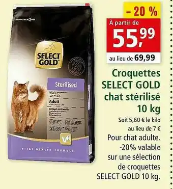 Maxi Zoo Croquettes Select Gold Chat Stérilisé 10 Kg offre
