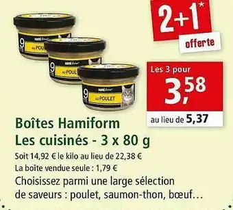 Maxi Zoo Boîtes Hamiform Les Cuisinés - 3 X 80 G offre