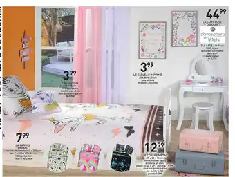 Stokomani Parure Enfant, Tableau Imprimé, Coffre Métal, Coiffeuse + Tabouret offre