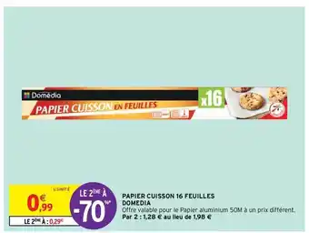 Intermarché Hyper Papier Cuisson 16 Feuilles Domedia offre
