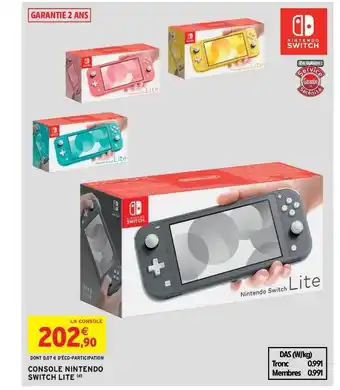 Intermarché Hyper Console Nintendo Switch Lite offre