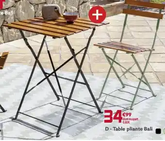 Gifi Table pliante bali offre