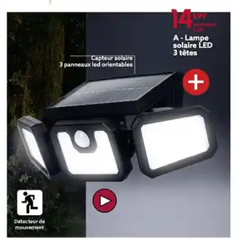 Gifi Lampe solaire led 3 tetes offre