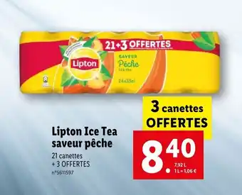 Lidl Lipton ice tea saveur pêche offre