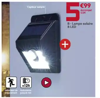 Gifi Lampe solaire 8 led offre