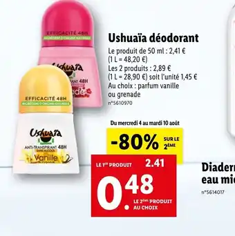 Lidl Ushuaïa déodorant offre