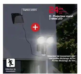 Gifi Projecteur mural 2 tetes led offre