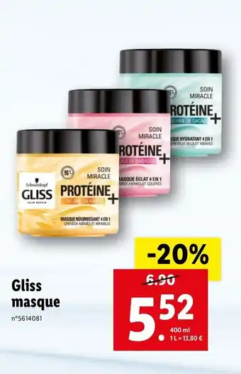 Lidl Gliss masque offre