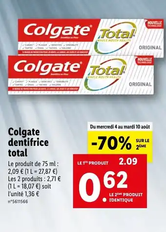 Colgate dentifrice total