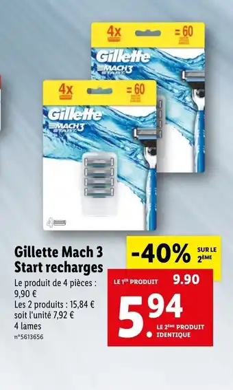 Lidl Gillette mach 3 start recharges offre