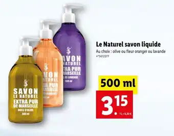 Lidl Le naturel savon liquide offre