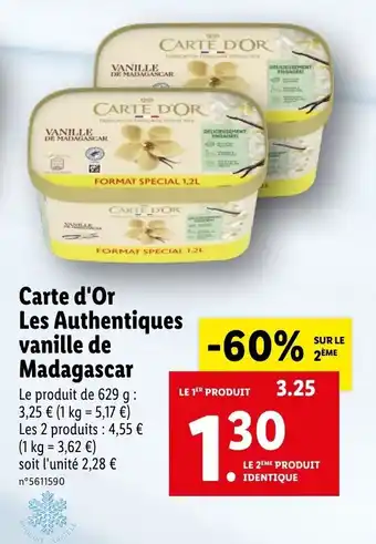 Lidl Carte d'or les authentiques vanille de madagascar offre