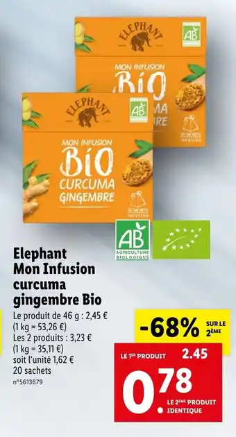 Elephant mon infusion curcuma gingembre bio