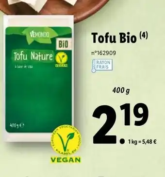 Lidl Tofu bio offre