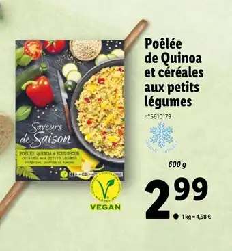 Poêlée de quinoa et céréales aux petits légumes