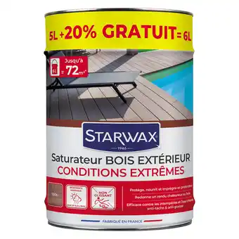 Castorama Saturateur haute protection terrasse en bois teck starwax 5l + 20% gratuit offre
