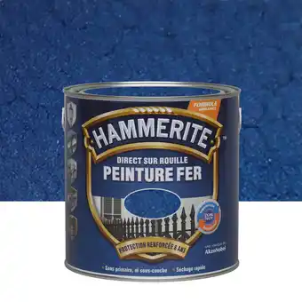 Peinture métal direct sur rouille hammerite martelé bleu nuit 2,5l