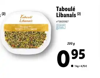 Lidl Taboulé libanais offre