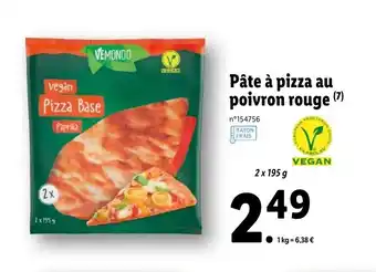Lidl Pâte à pizza au poivron rouge offre