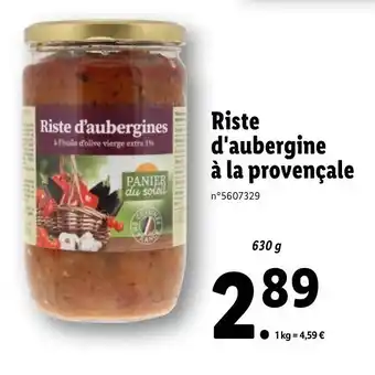 Lidl Riste d'aubergine à la provençale offre